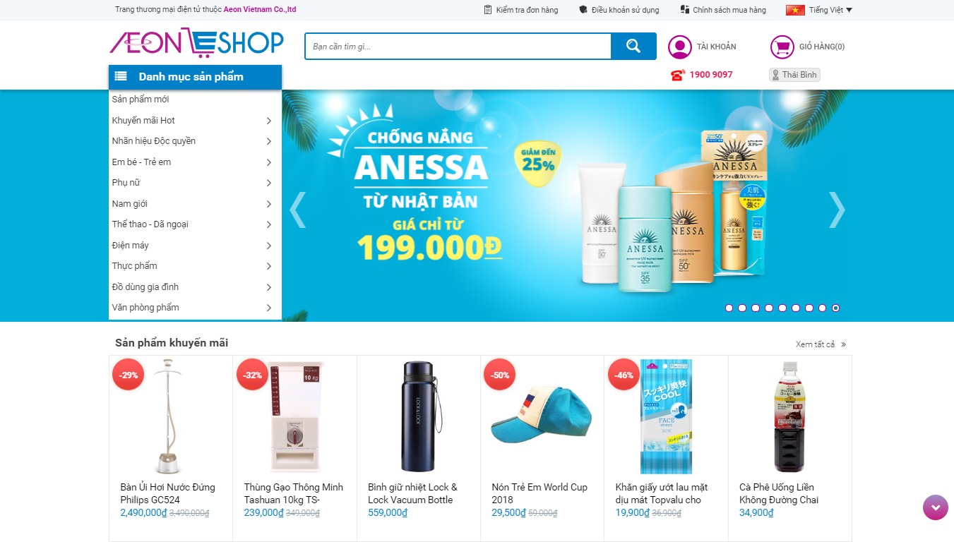 Trang bán hàng của Aeoneshop