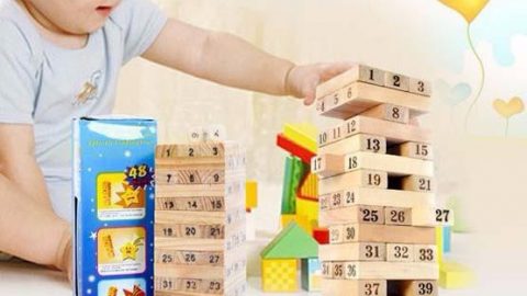 Khuyến mãi Shopee ƯU ĐÃI SỐC đến 50% cho Bộ đồ chơi rút gỗ Wiss Toy 54 thanh kèm 4 con súc sắc an toàn cho bé